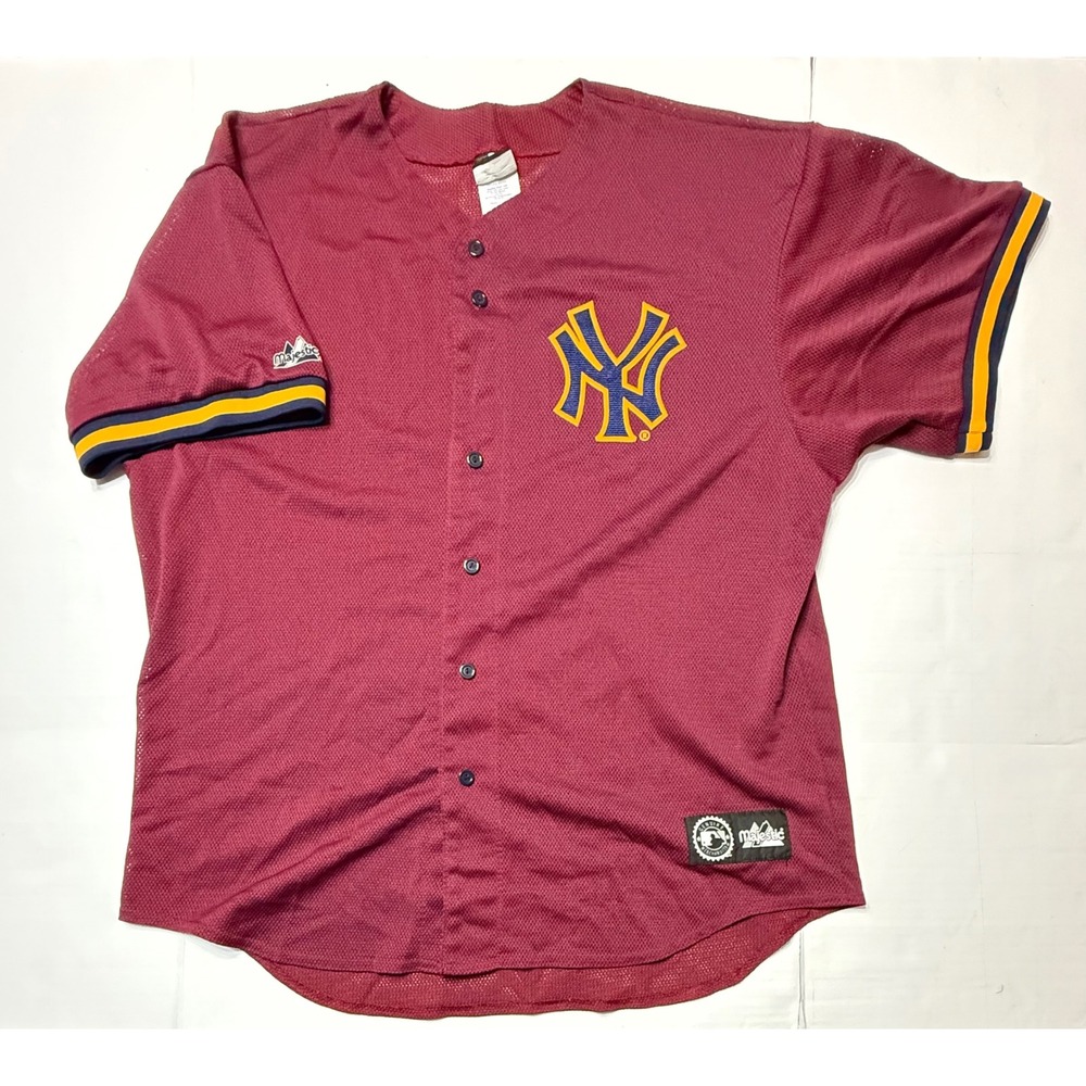 Majestic New York Yankees Jersey XL Alternate Maroon MLB Baseball Vintage USA